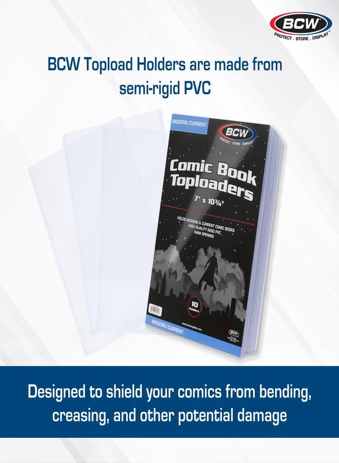 BCW Current Comic Book Top Loaders - 10 ct | Premium PVC Holders for Modern Comics | Crystal Clear Protection for Single Issues | Display, Store, Ship with Confidence | Comic Book Toploader Rigid - Image 2